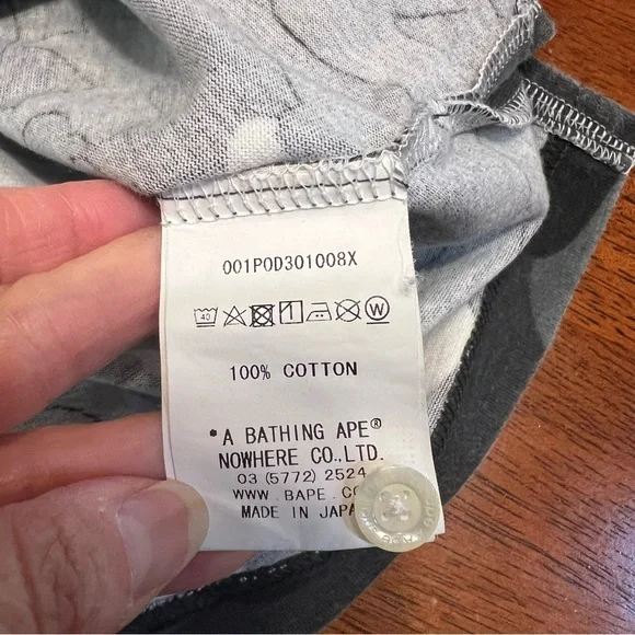 BAPE A Bathing Ape Camo Polo Shirt Gray/Black Ape Head Logo Mens Small - Picture 6 of 11